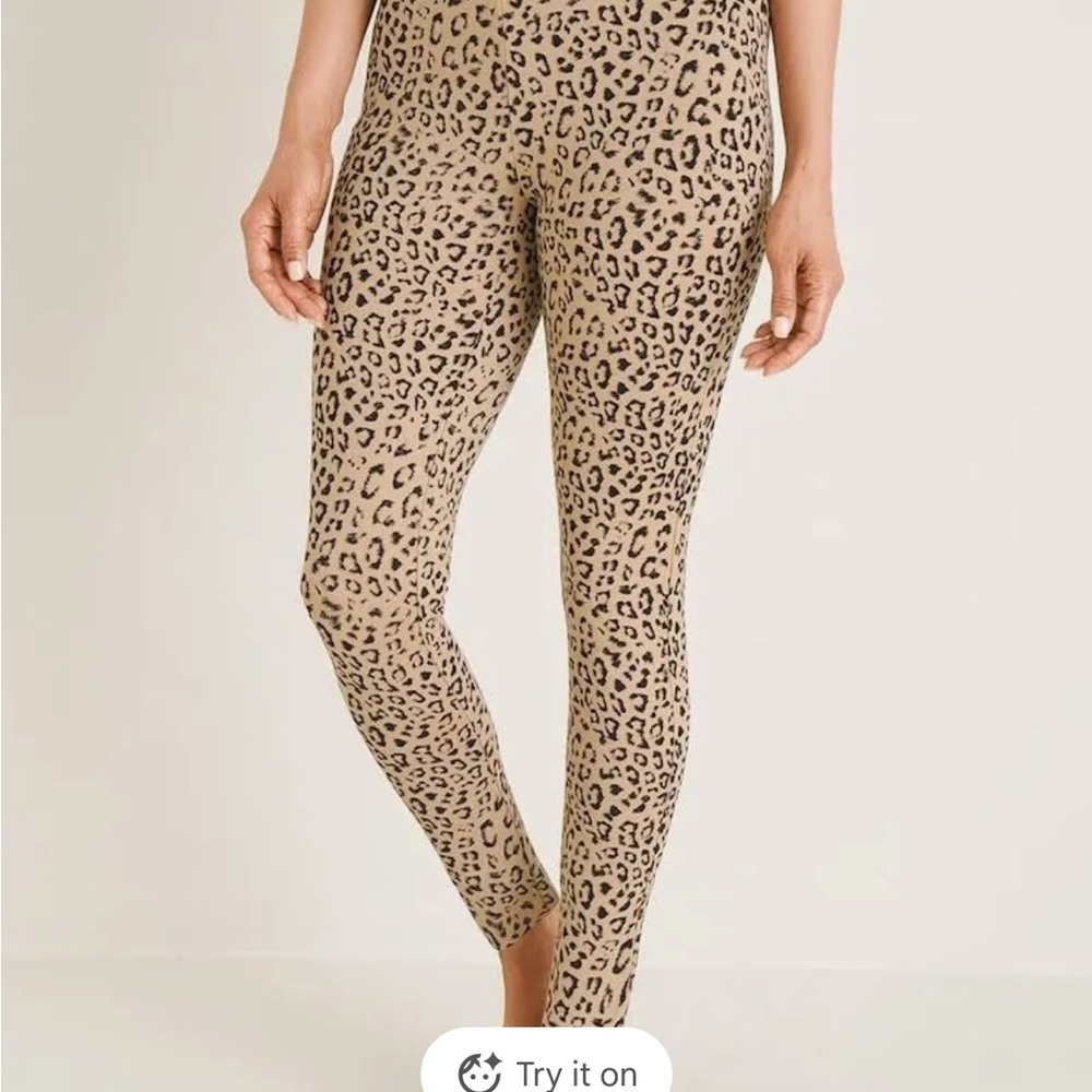 Chico's Tan and Black Animal Print Leggings NWT 16 petite cheetah
